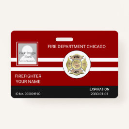 Tarjeta De Identificación Insignia del bombero