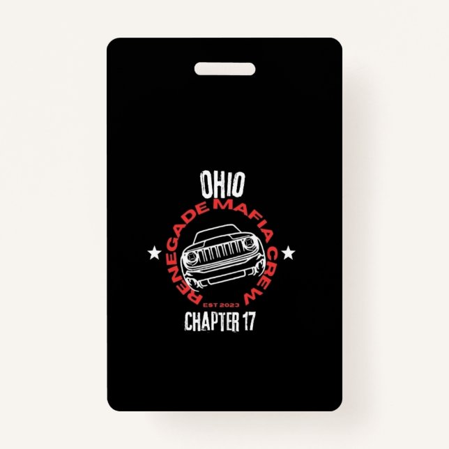 Tarjeta De Identificación Insignia del capítulo Ohio de la mafia renegada (Anverso)