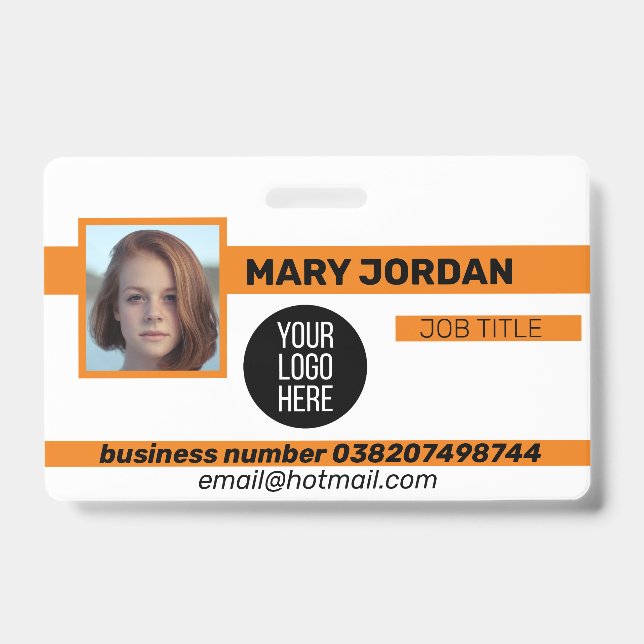 Tarjeta De Identificación Insignia del carnet con foto (Parte frontal)