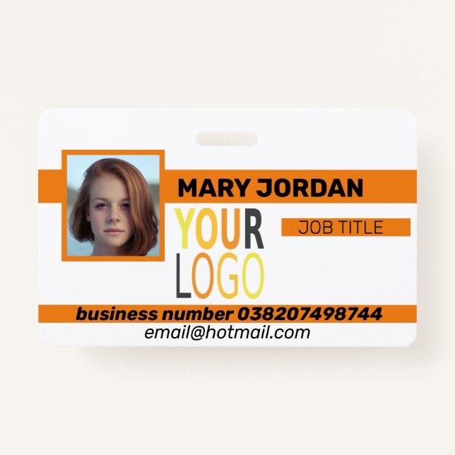 Tarjeta De Identificación Insignia del carnet con foto (Anverso)