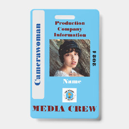 Tarjeta De Identificación Insignia del equipo de medios