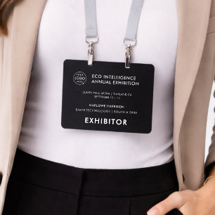 Tarjeta De Identificación Insígnia del evento 4x5 Insignias negras del pas