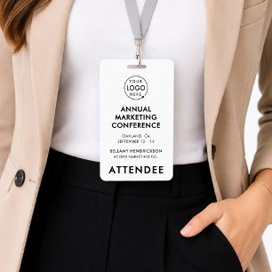 Tarjeta De Identificación Insígnia del evento 4x6 Pase con código QR del h
