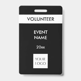 Tarjeta De Identificación Insignia del logotipo de los voluntarios de evento