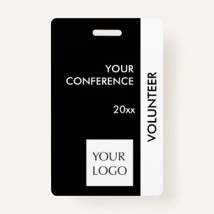 Tarjeta De Identificación Insignia del logotipo de los voluntarios de evento