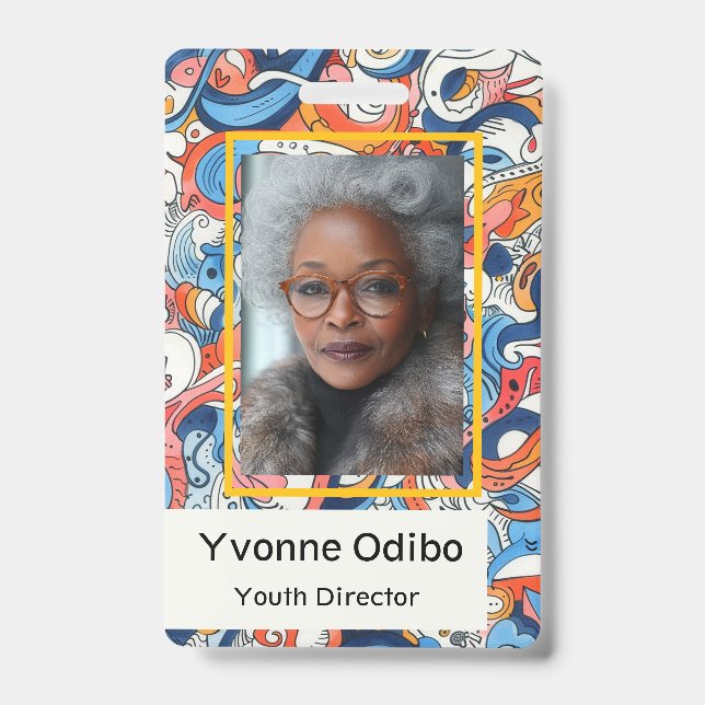 Tarjeta De Identificación Insignia del personal de la actividad/campamento (Parte frontal)