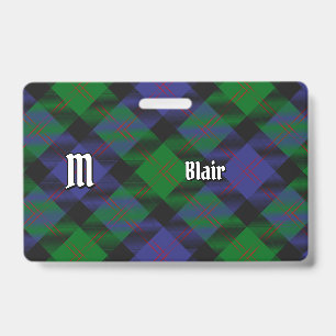 Tarjeta De Identificación Insignia del Tartán del Clan Blair