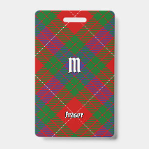 Tarjeta De Identificación Insignia del Tartán del Clan Fraser