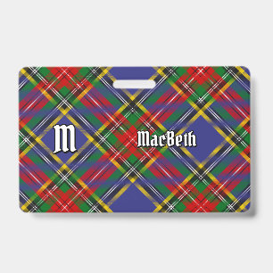 Tarjeta De Identificación Insígnia del Tartán del Clan MacBeth