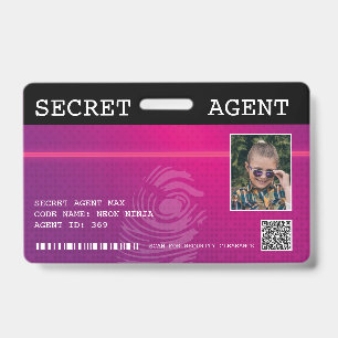 Tarjeta De Identificación Insignia espía interactiva de agente secreto - ros