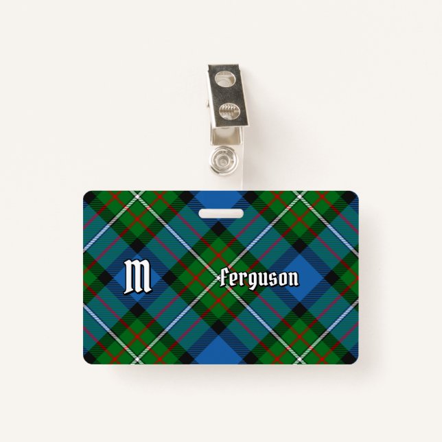 Tarjeta De Identificación Insignia Ferguson Tartan (Anverso con clip)