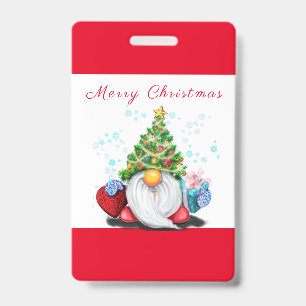Tarjeta De Identificación Insignia Fiesta de Navidades de Gnome