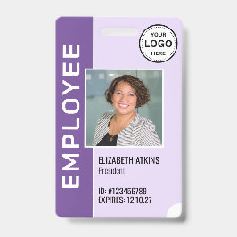 Tarjeta De Identificación Insignia fotográfica de empleado con logotipo corp