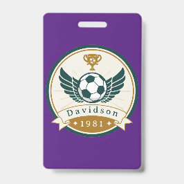Tarjeta De Identificación Insignia - Fútbol - Personalizado - Agregar nombre