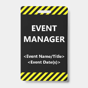 Tarjeta De Identificación Insignia "GESTOR DE EVENTOS" que atrae la vista