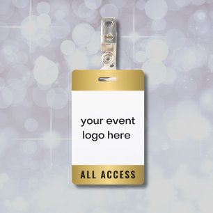 Tarjeta De Identificación Insignia Gold All Access Event Pass