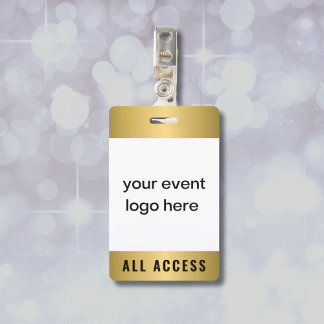 Tarjeta De Identificación Insignia Gold All Access Event Pass