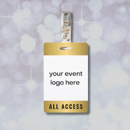 Tarjeta De Identificación Insignia Gold All Access Event Pass