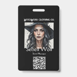 Tarjeta De Identificación Insignia gótica para empleados del Pentáculo Negro