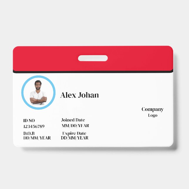 Tarjeta De Identificación Insignia horizontal (Front)