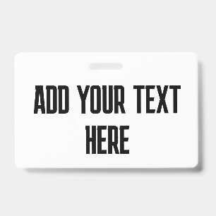 TARJETA DE IDENTIFICACIÓN INSIGNIA HORIZONTAL AGREGA TU TEXTO PERSONALIZADO