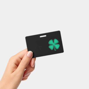 Tarjeta De Identificación Insígnia horizontal de Black Irish