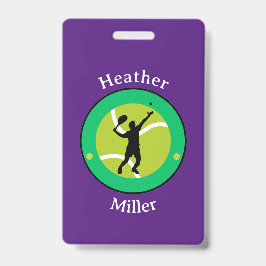 Tarjeta De Identificación Insígnia - Jugador de Tenis - Personalizado - Agre