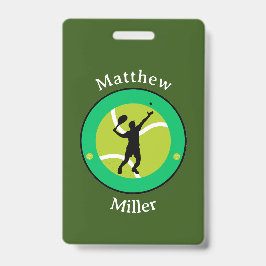 Tarjeta De Identificación Insignia - Jugador de Tenis - Personalizado - Agre