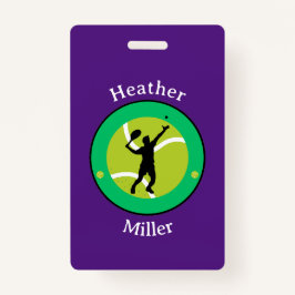 Tarjeta De Identificación Insignia - Jugador de tenis - Personalizado - Añad