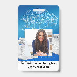 Tarjeta De Identificación Insignia Lanyard del contratista del arquitecto - 