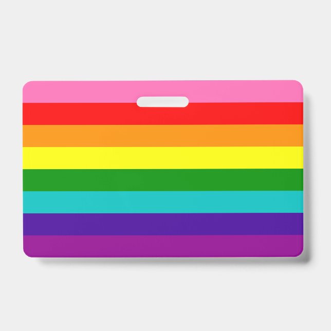 Tarjeta De Identificación Insignia LGBT de bandera gay arcoiris (Parte frontal)