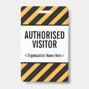 Tarjeta De Identificación Insígnia llamativa de "VISITANTE AUTORIZADO"