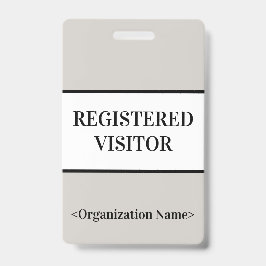 Tarjeta De Identificación Insígnia mínima de "VISITANTE REGISTRADO"