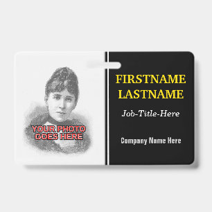 Tarjeta De Identificación Insígnia minimalista de retrato de personal/emplea