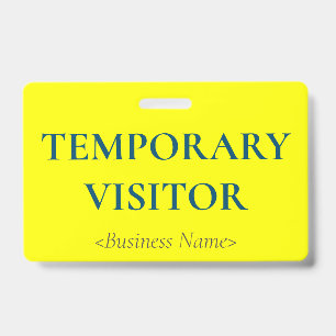 Tarjeta De Identificación Insígnia minimalista de "VISITANTE TEMPORAL"