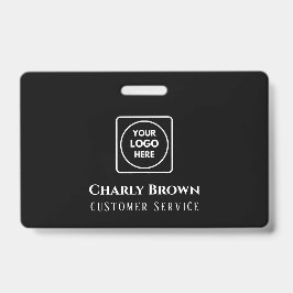 Tarjeta De Identificación Insígnia minimalista negra | ID de empleado person