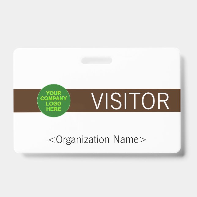 Tarjeta De Identificación Insígnia moderna de "VISITANTE" (Parte frontal)