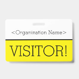 Tarjeta De Identificación Insígnia moderna de "VISITANTE!"