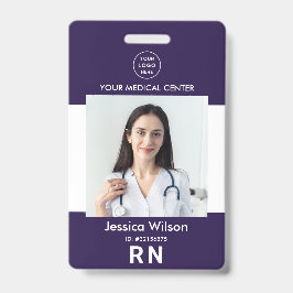 Tarjeta De Identificación Insignia moderna del personal médico de enfermería