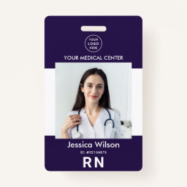 Tarjeta De Identificación Insignia moderna del personal médico de enfermería