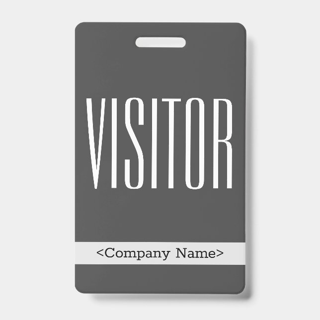 Tarjeta De Identificación Insignia moderna "VISITOR" (Parte frontal)