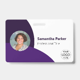 Tarjeta De Identificación Insígnia morada personalizada para empleados con f