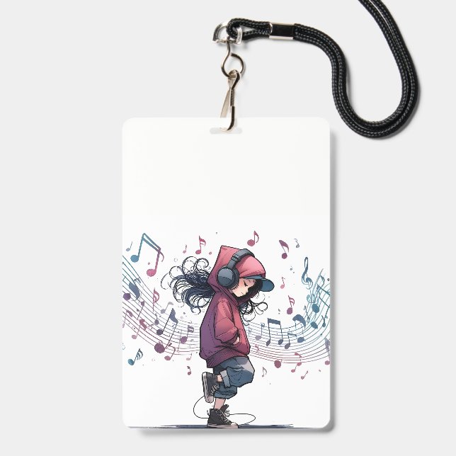 Tarjeta De Identificación insignia musical (Parte frontal con cordón)