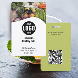 Tarjeta De Identificación Insígnia Negra Personalizada con Foto y Logotipo -