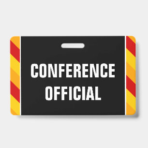 Tarjeta De Identificación Insignia "OFICIAL DE LA CONFERENCIA"