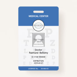 Tarjeta De Identificación Insignia Optometrist