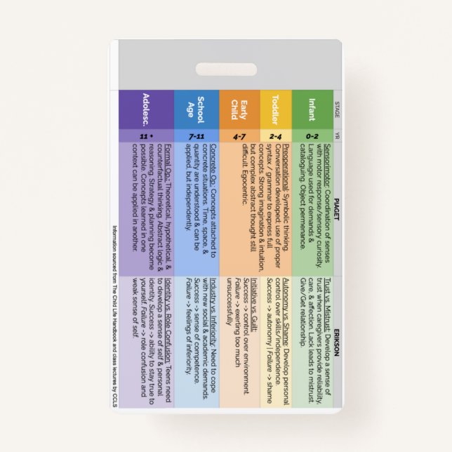 Tarjeta De Identificación Insignia para la vida infantil (vertical) (Anverso)