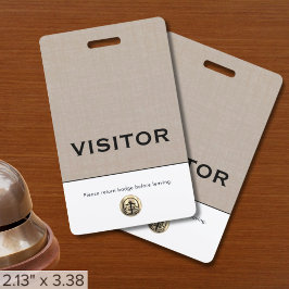 Tarjeta De Identificación Insignia para visitantes con logotipo de personali