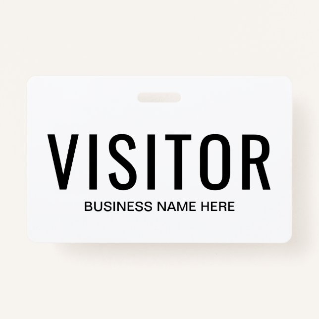 Tarjeta De Identificación Insignia para visitantes de negocios (Anverso)