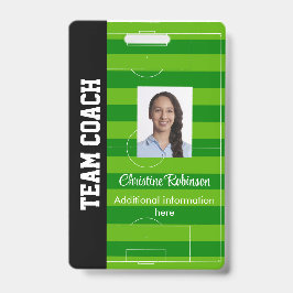 Tarjeta De Identificación Insígnia personalizada de entrenador de fútbol